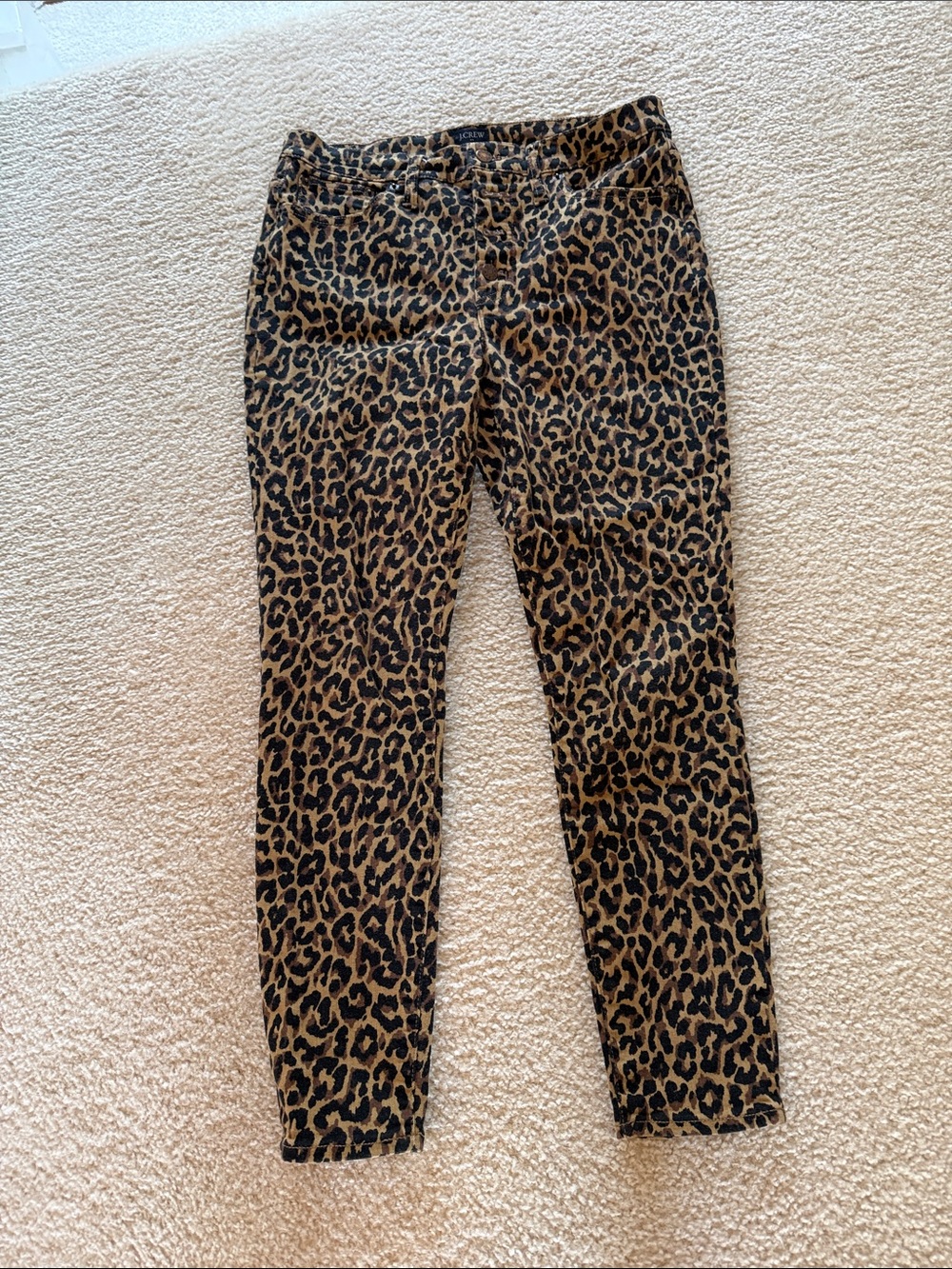 J. Crew Leopard Skinny Pants in Tan and Black